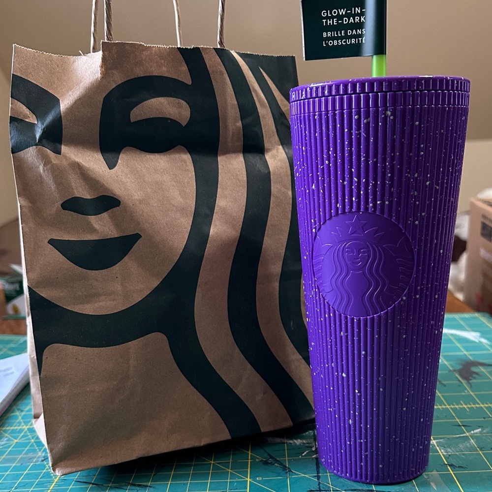 Starbucks Purple Tumbler with Glow Effect